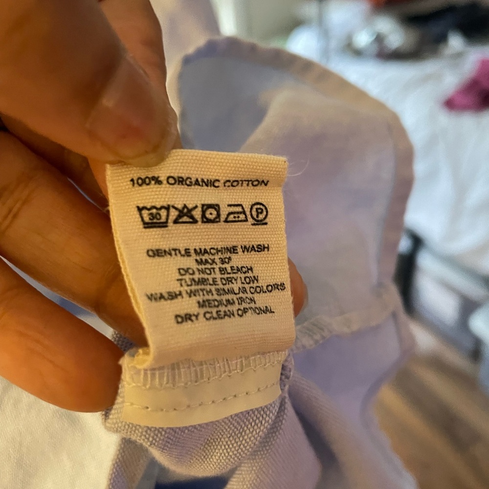 Djerf Avenue Organic Cotton Button Up Shirt Light Blue Oversized XL Portugal - Picture 15 of 15
